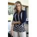 044956 - Blusa Ramany Manga 3/4 Estampada Gola Polo